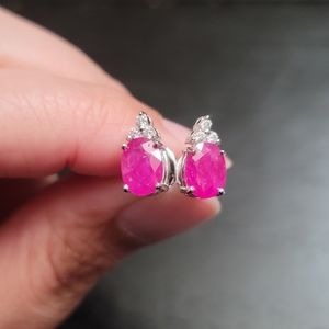 Ruby Silver Earrings